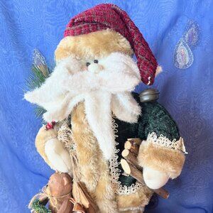 Santa Claus on Wooden Stand